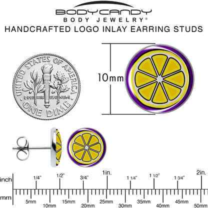 Yellow Slice of Lemon Stud Earrings by Onyx O