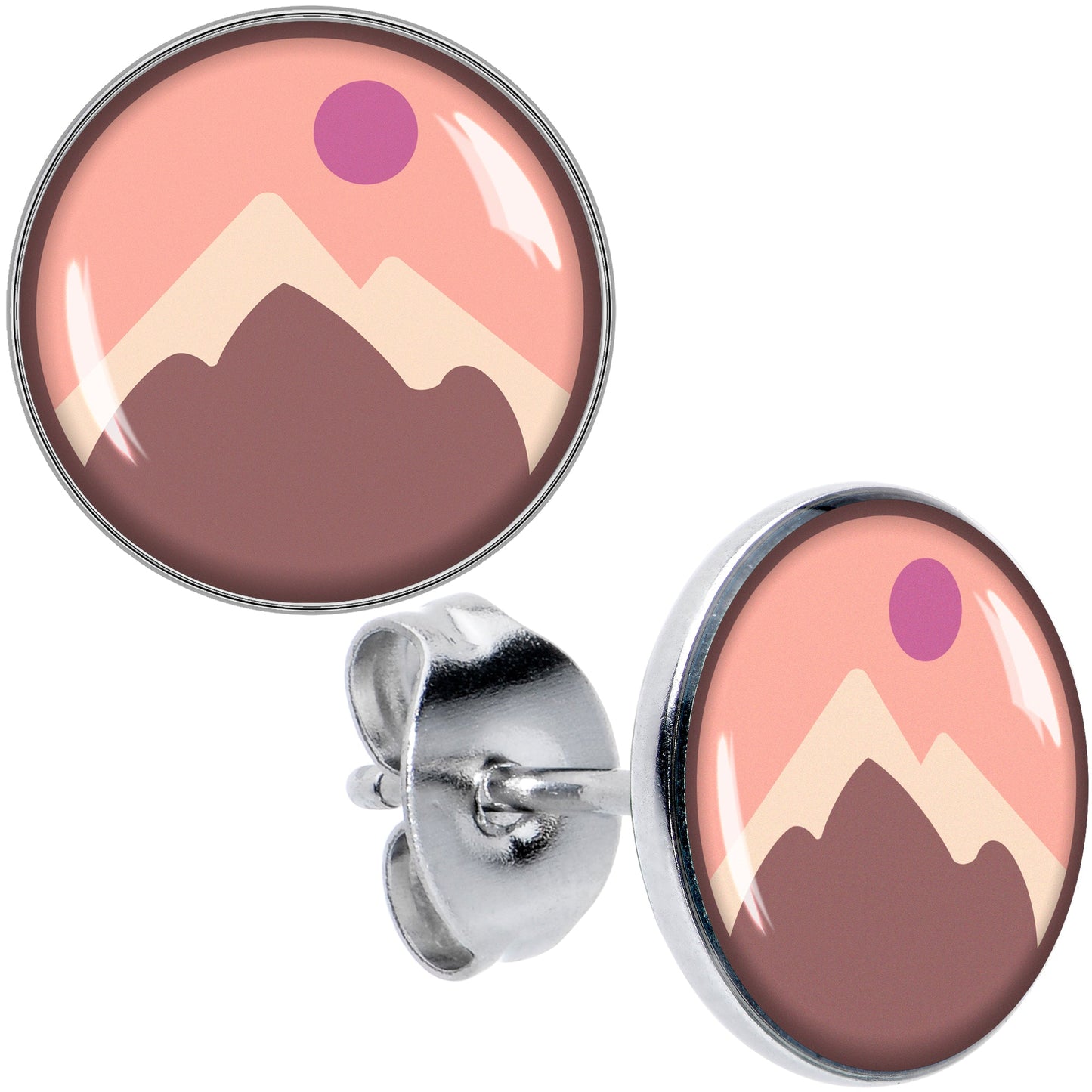 Mountain Sunrise Stud Earrings by Onyx O