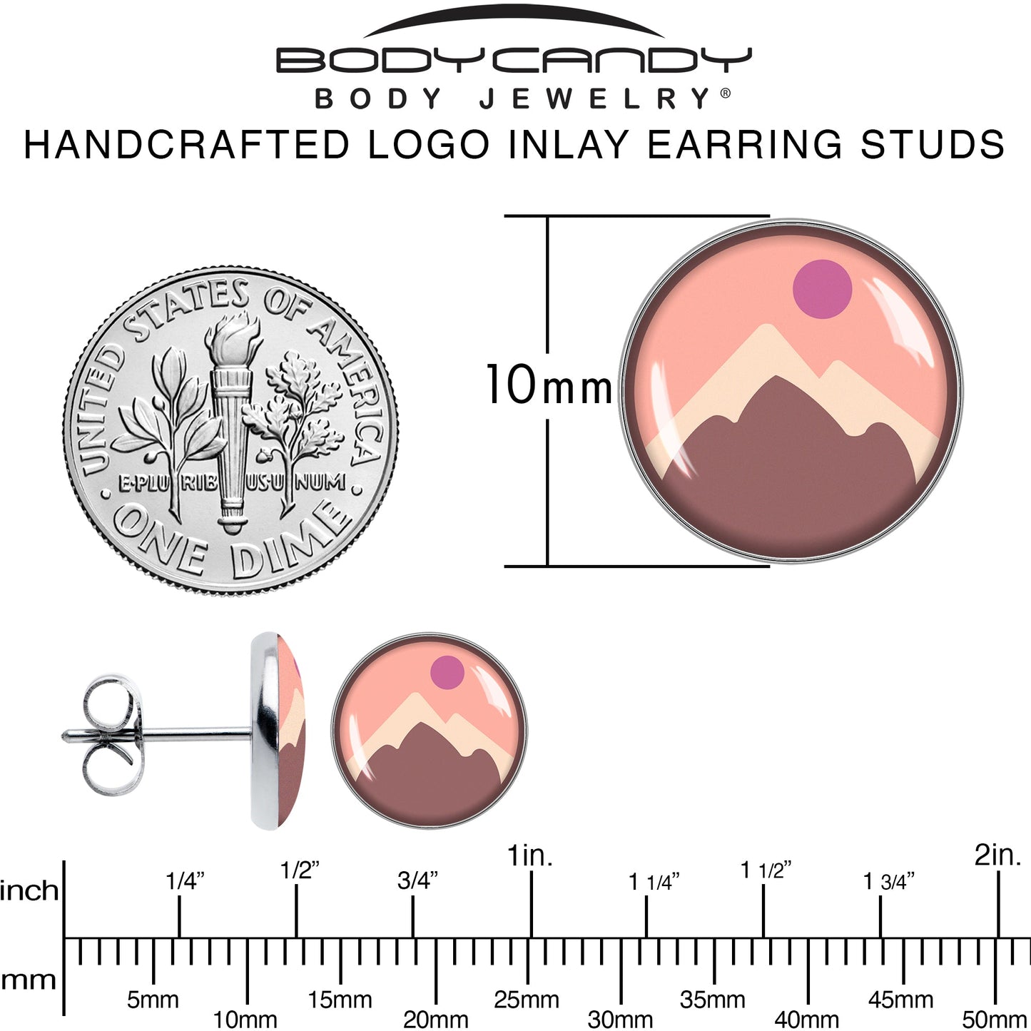 Mountain Sunrise Stud Earrings by Onyx O