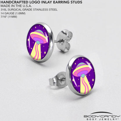 Style Space Invasion UFO Stud Earrings by Onyx O