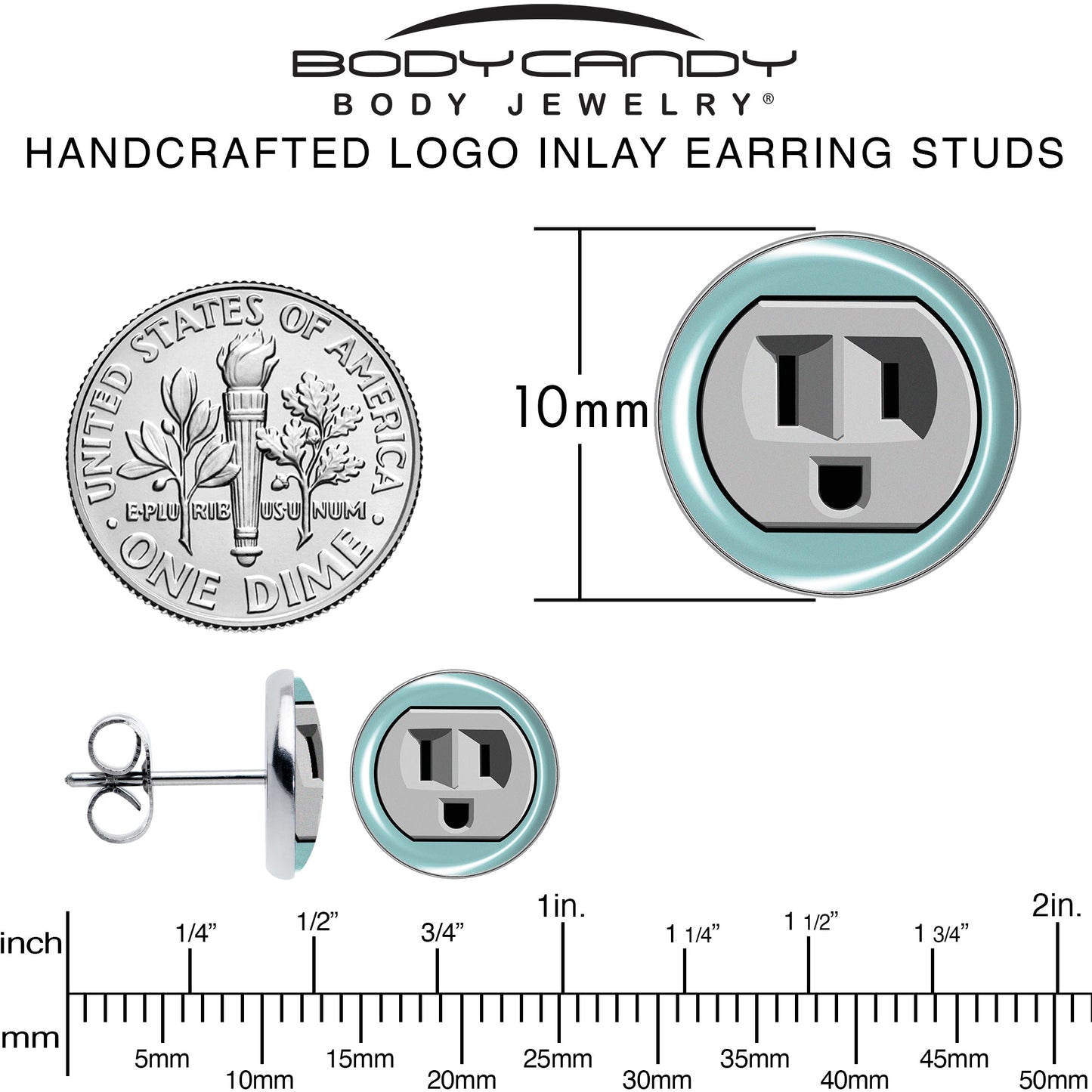 Smiling Plug Outlet Stud Earrings by Onyx O