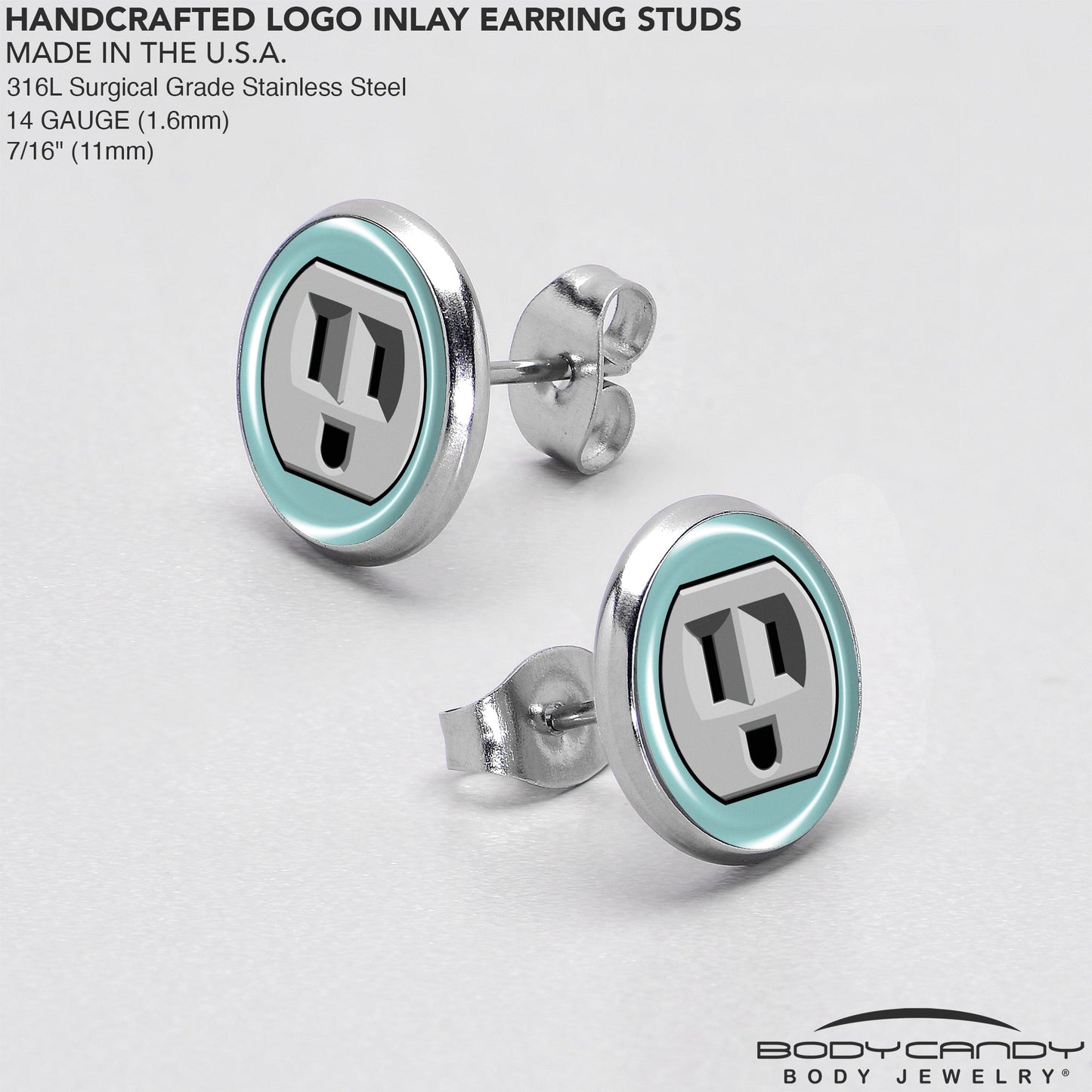 Smiling Plug Outlet Stud Earrings by Onyx O