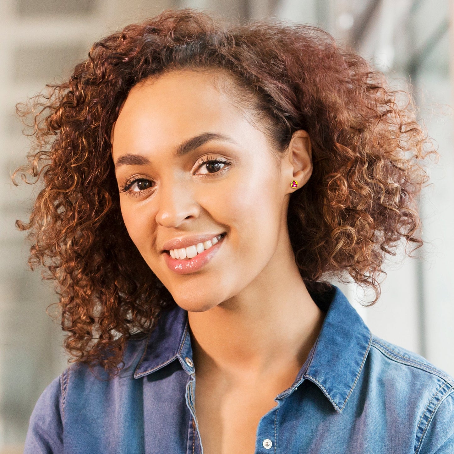 Pink Ducky Stud Earrings by Onyx O