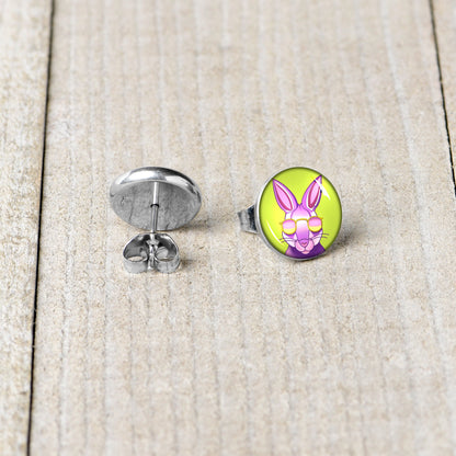 Cool Shades Bunny Stud Earrings by Onyx O