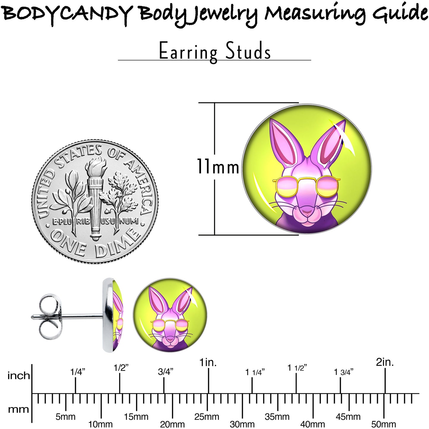 Cool Shades Bunny Stud Earrings by Onyx O