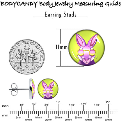 Cool Shades Bunny Stud Earrings by Onyx O