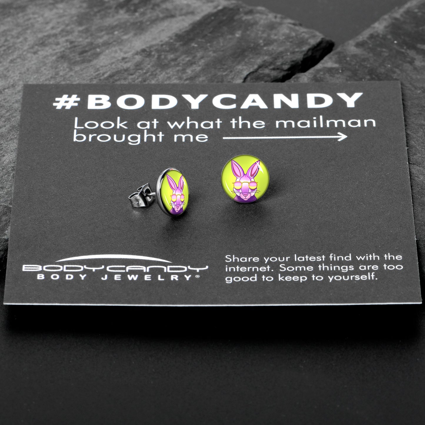 Cool Shades Bunny Stud Earrings by Onyx O