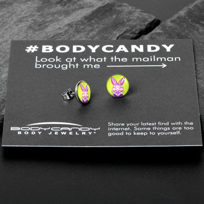 Cool Shades Bunny Stud Earrings by Onyx O