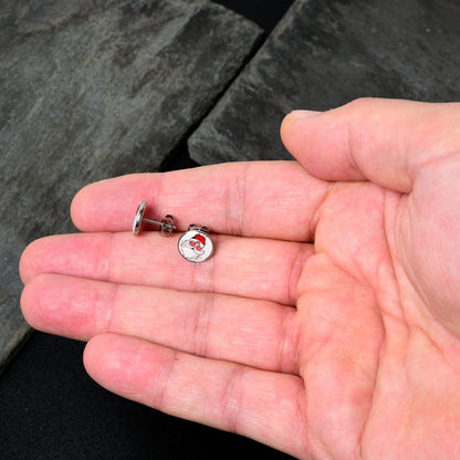Christmas Peace Love Santa Stud Earrings by Onyx O