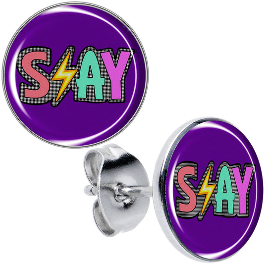 Colorful Lighting SLAY Stud Earrings by Onyx O