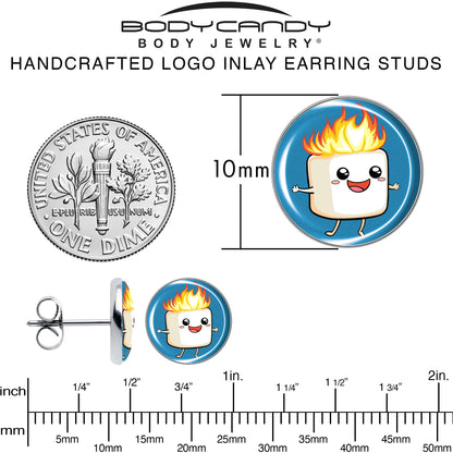 Burning Marshmallow Stud Earrings by Onyx O