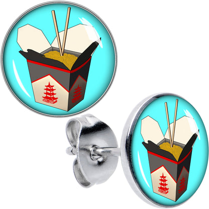 Chinese Take Out Stud Earrings by Onyx O