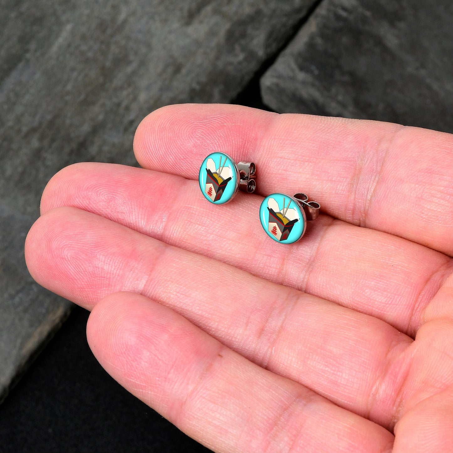 Chinese Take Out Stud Earrings by Onyx O
