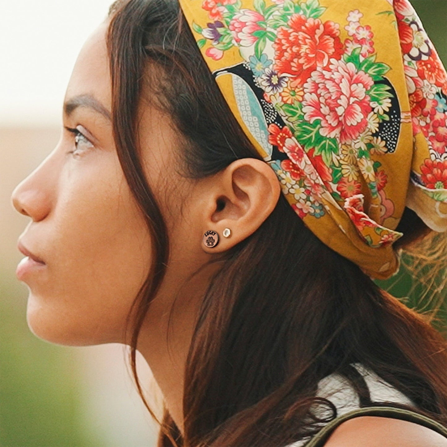 Custom Animal Jewelry Earrings Paw Print Personalized Stud Earrings