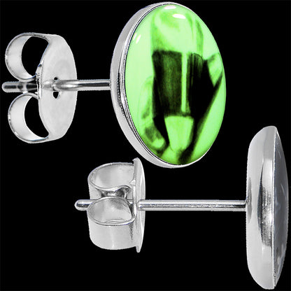 Classic Candy Corn Glow in the Dark Stud Earrings