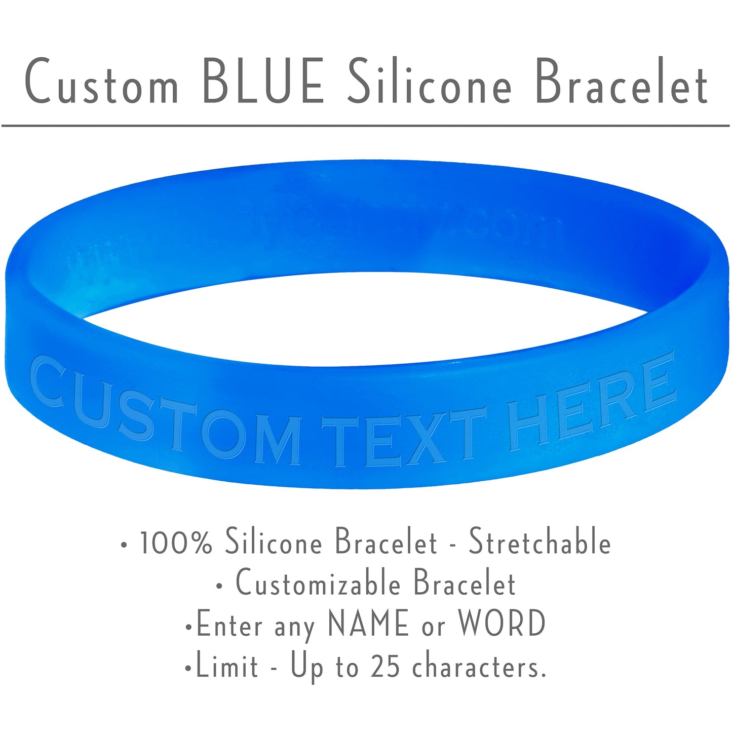 Custom No. 1 BLUE Silicone Bracelet