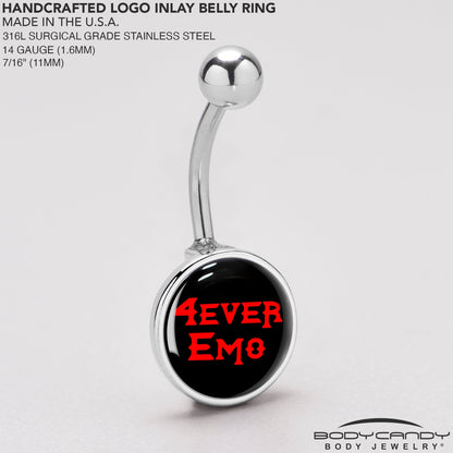 Black Red 4 Ever Emo Belly Ring by Onyx O