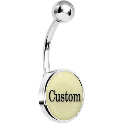 Custom Glow in the Dark Personalized Name Dangle Belly Ring