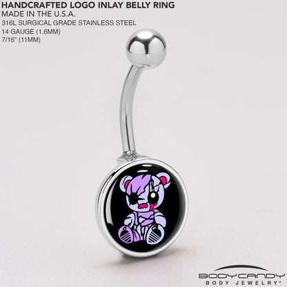 Attitude Teddy Bear Belly Ring by Onyx O