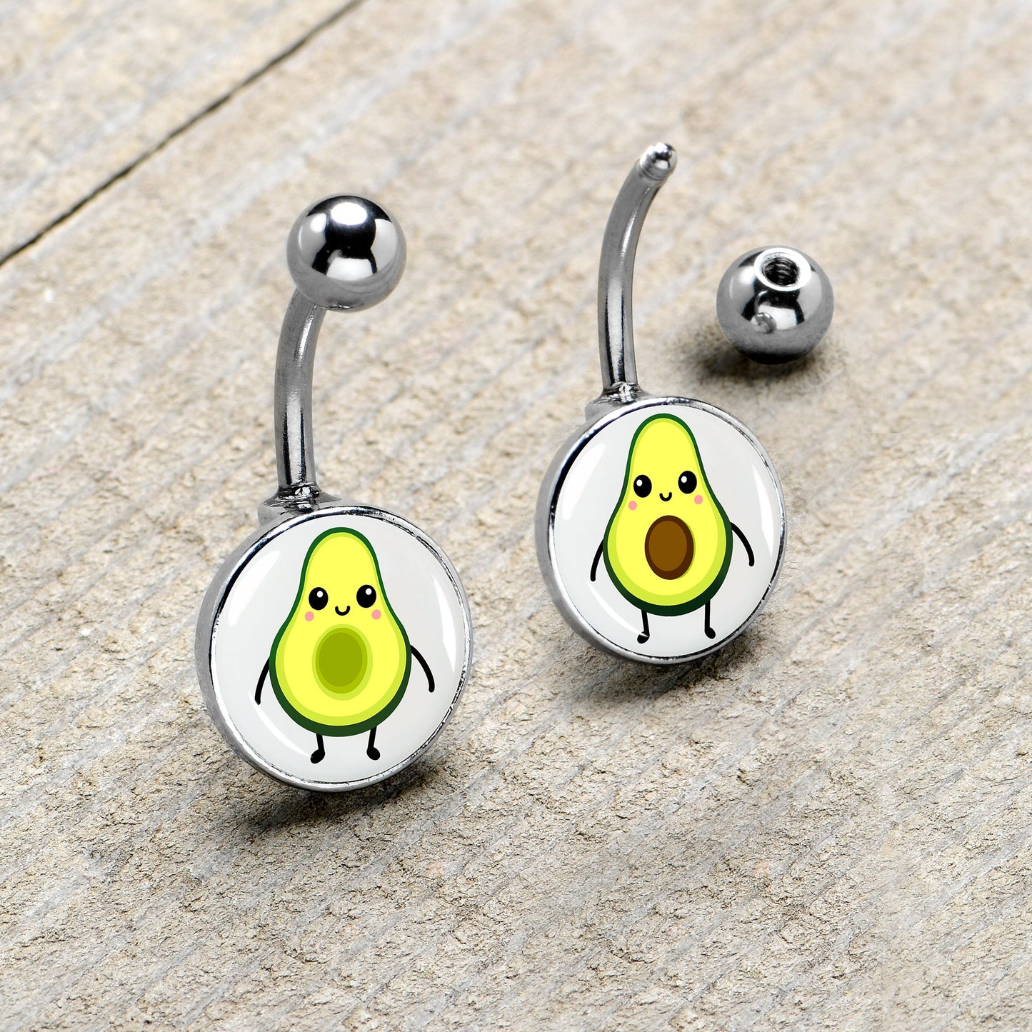 Avocado Oh BFF Set of 2 Belly Rings by Onyx O