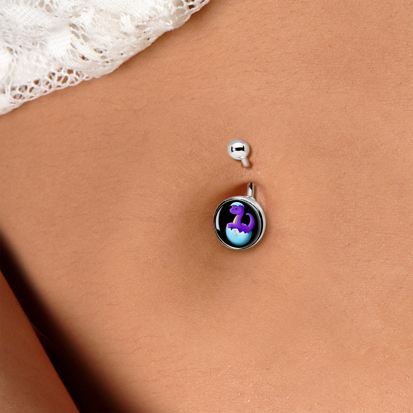 Baby Dinosaur Belly Ring by Onyx O