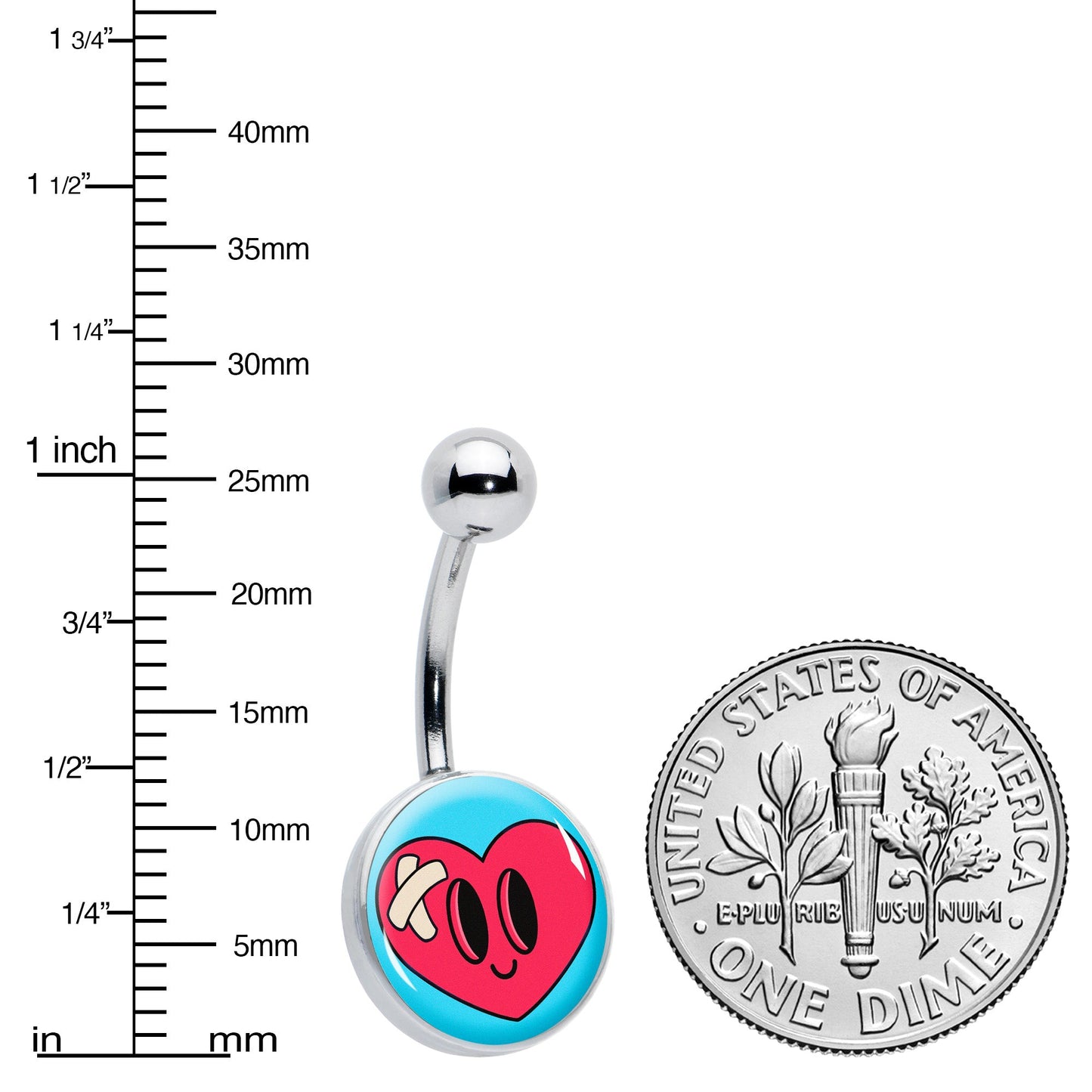 Bandaged Heartbreak Heart Belly Ring by Onyx O