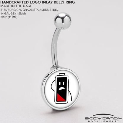 Battery Empty Belly Ring by Onyx O