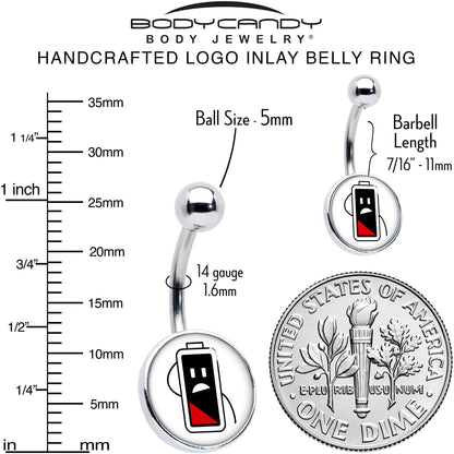 Battery Empty Belly Ring by Onyx O