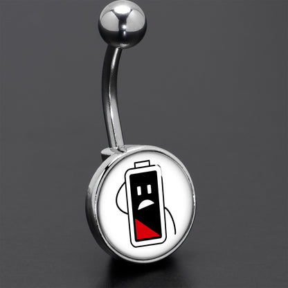 Battery Empty Belly Ring by Onyx O