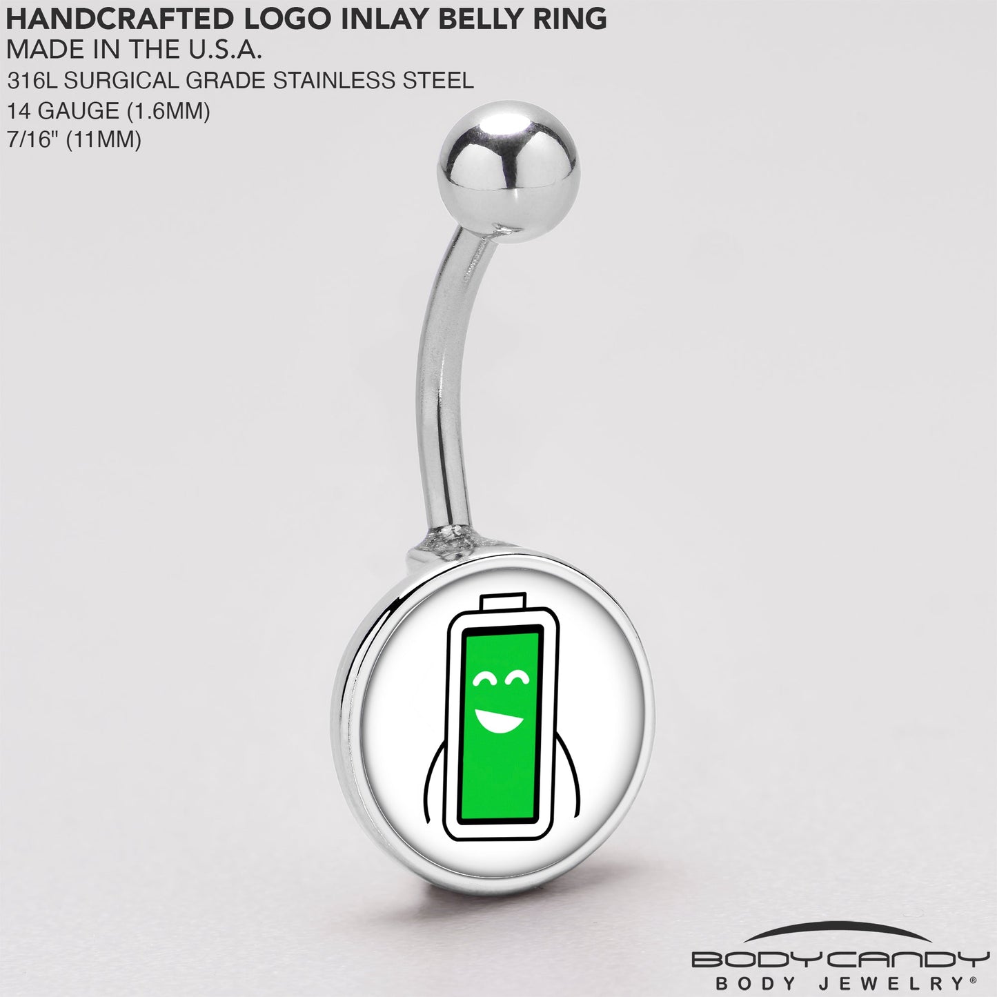 Battery Full Belly Ring by Onyx O
