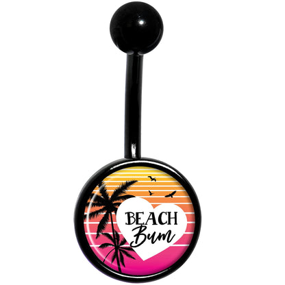 Tropical Paradise Beach Bum Black Belly Ring