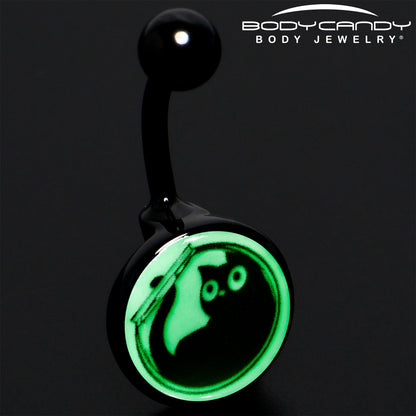 Glow in the Dark Fishbowl Kitty Cat Belly Ring by Onyx O