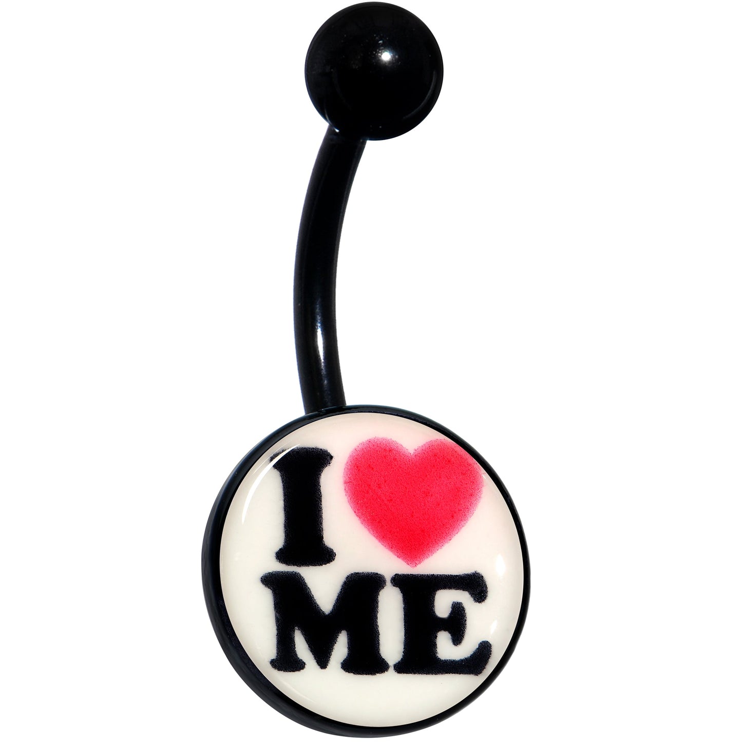 Black Glow in the Dark I Love Me Belly Ring by Onyx O
