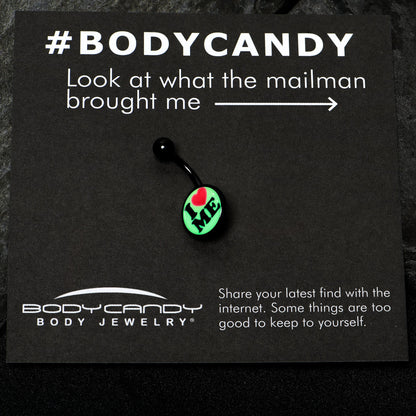 Black Glow in the Dark I Love Me Belly Ring by Onyx O