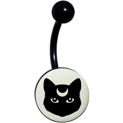 Glow in the Dark Mystic Kitty Cat Belly Ring by Onyx O