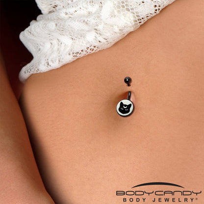 Glow in the Dark Mystic Kitty Cat Belly Ring by Onyx O