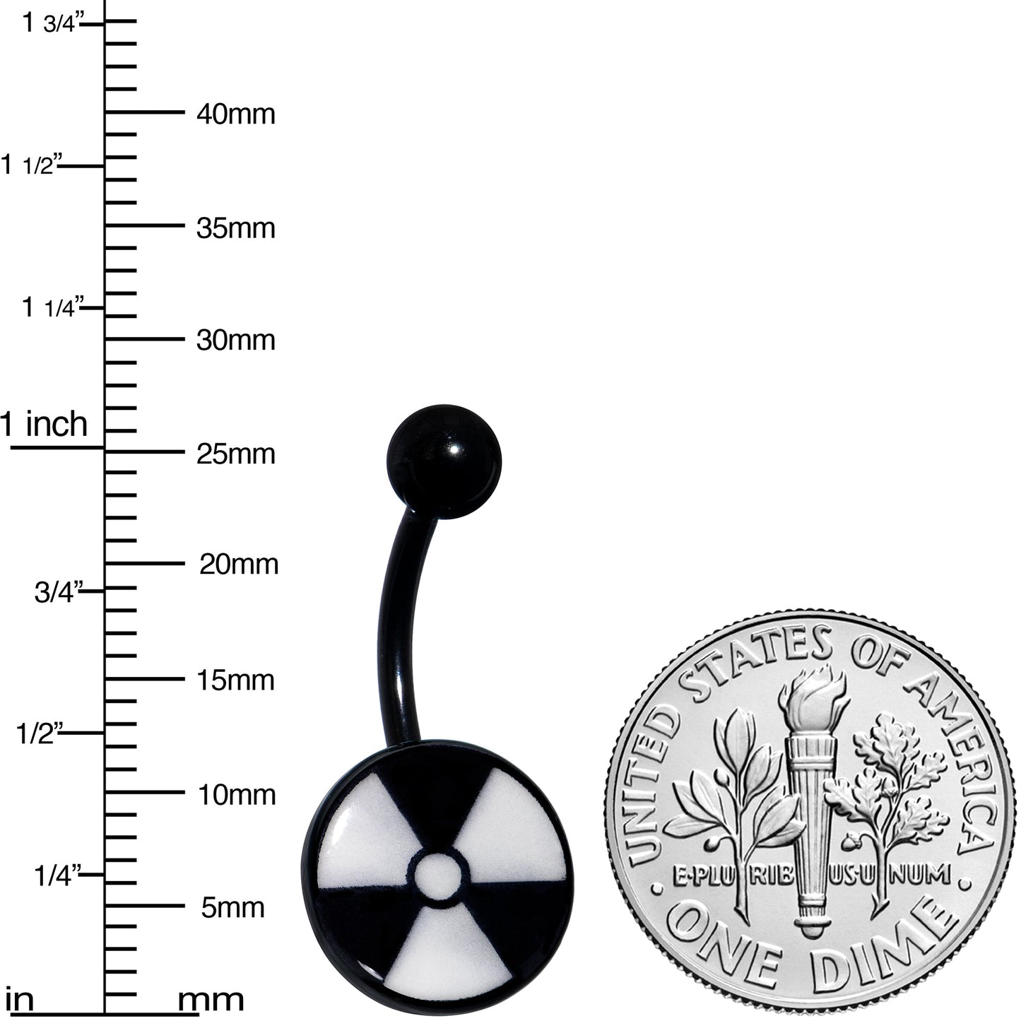 Black Glow in the Dark Radioactive Belly Ring by Onyx O