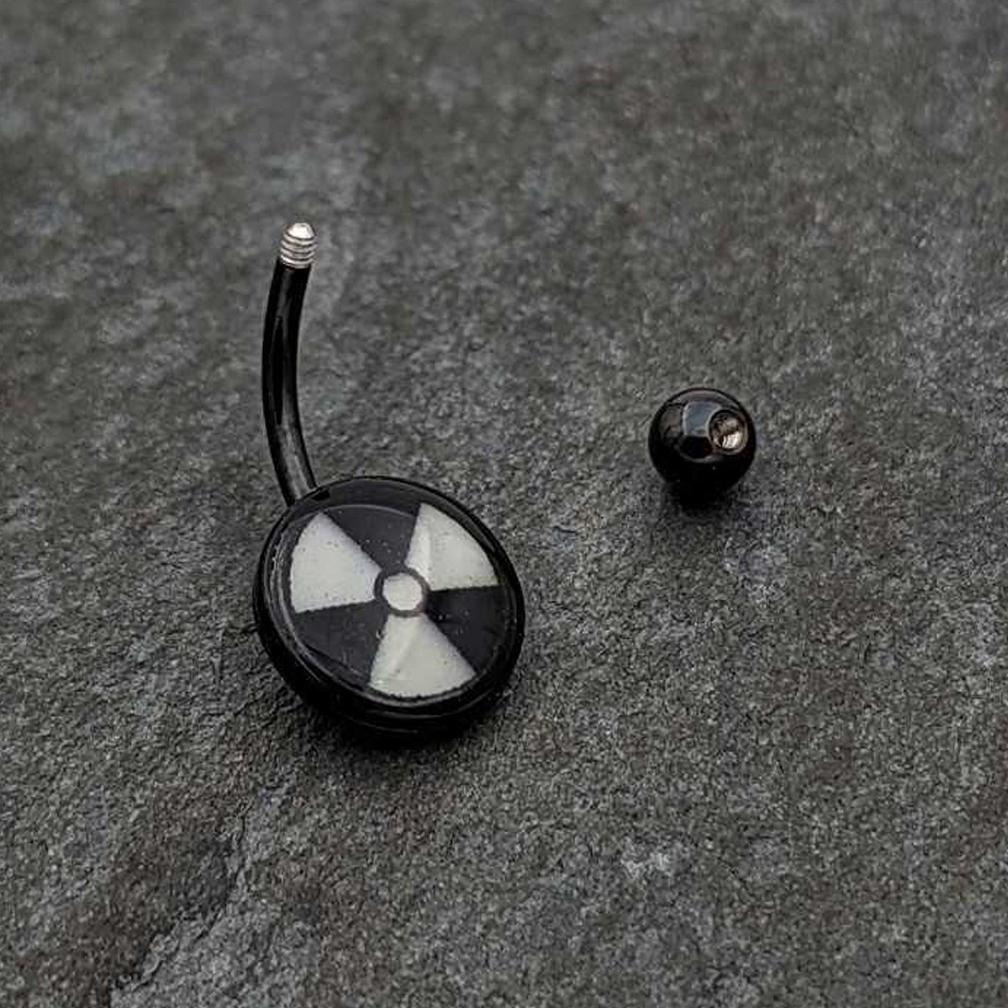 Black Glow in the Dark Radioactive Belly Ring by Onyx O