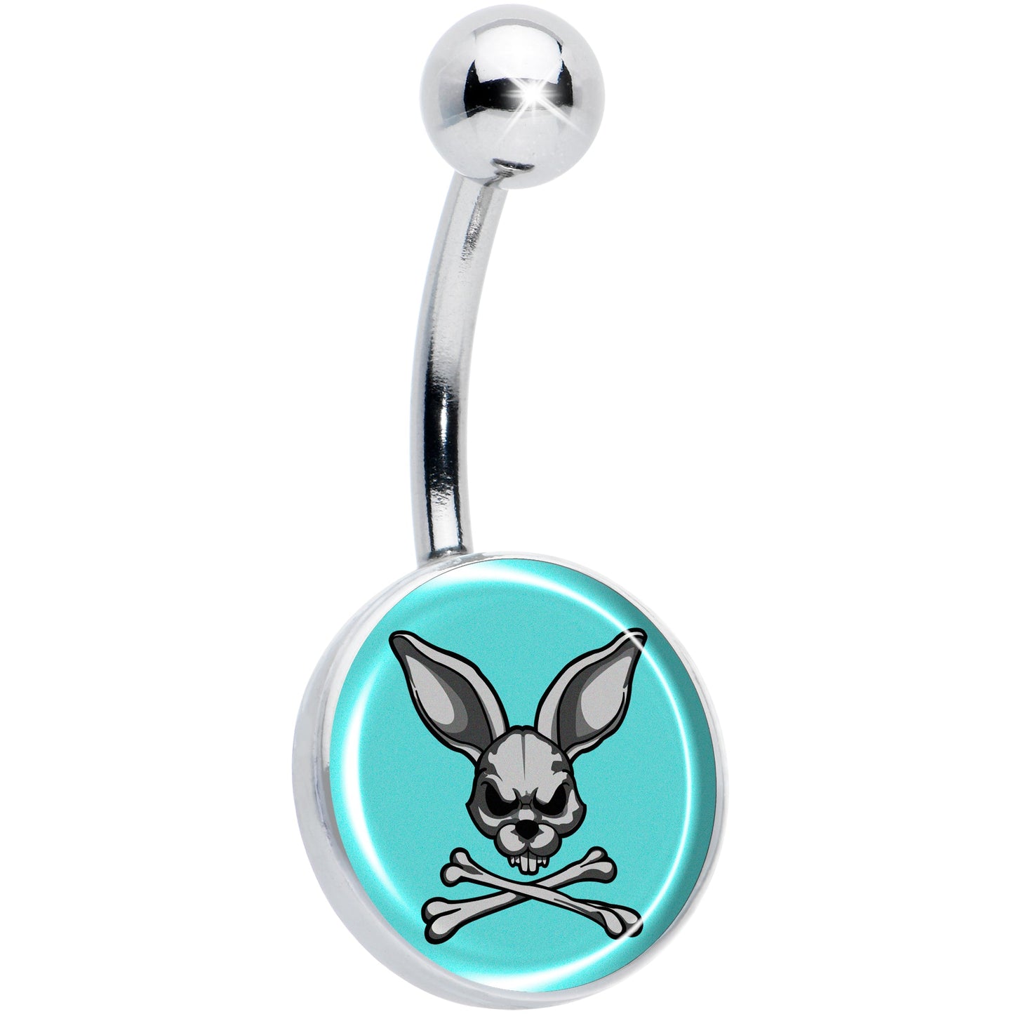 Bunny and Crossbones Belly Ring by Onyx O