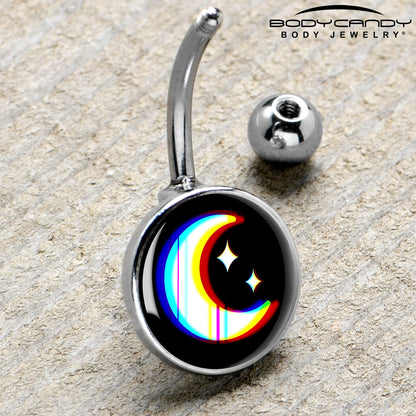Chromatic Moon Belly Ring by Onyx O