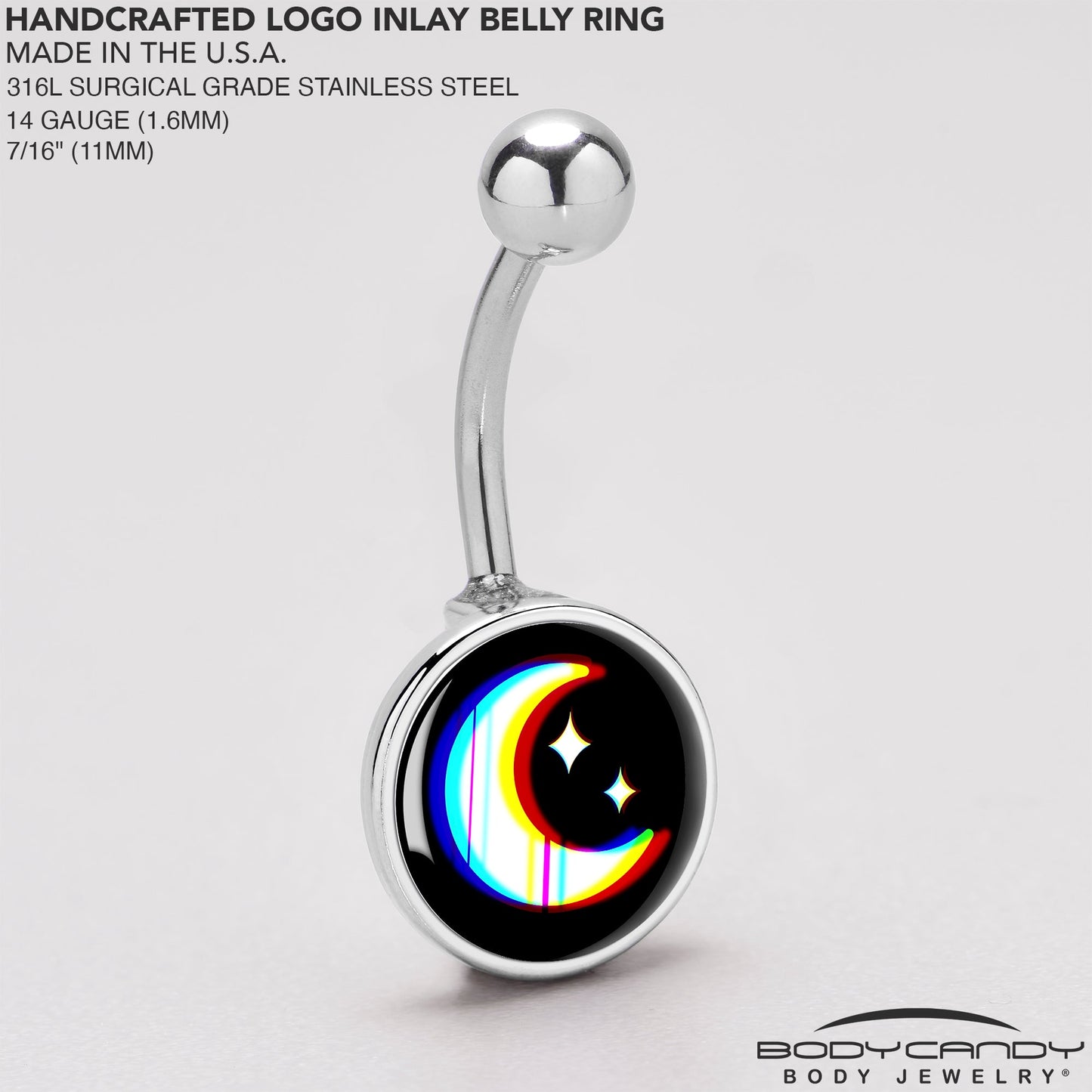 Chromatic Moon Belly Ring by Onyx O