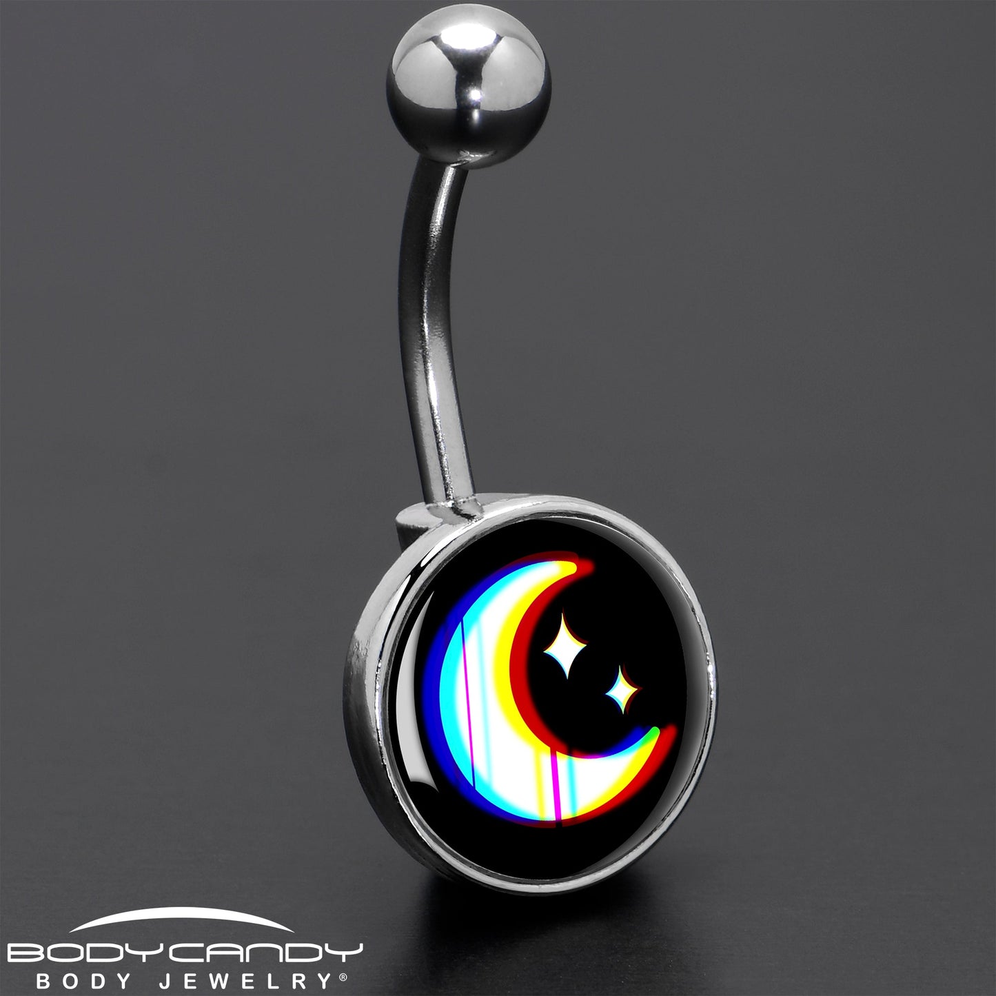 Chromatic Moon Belly Ring by Onyx O