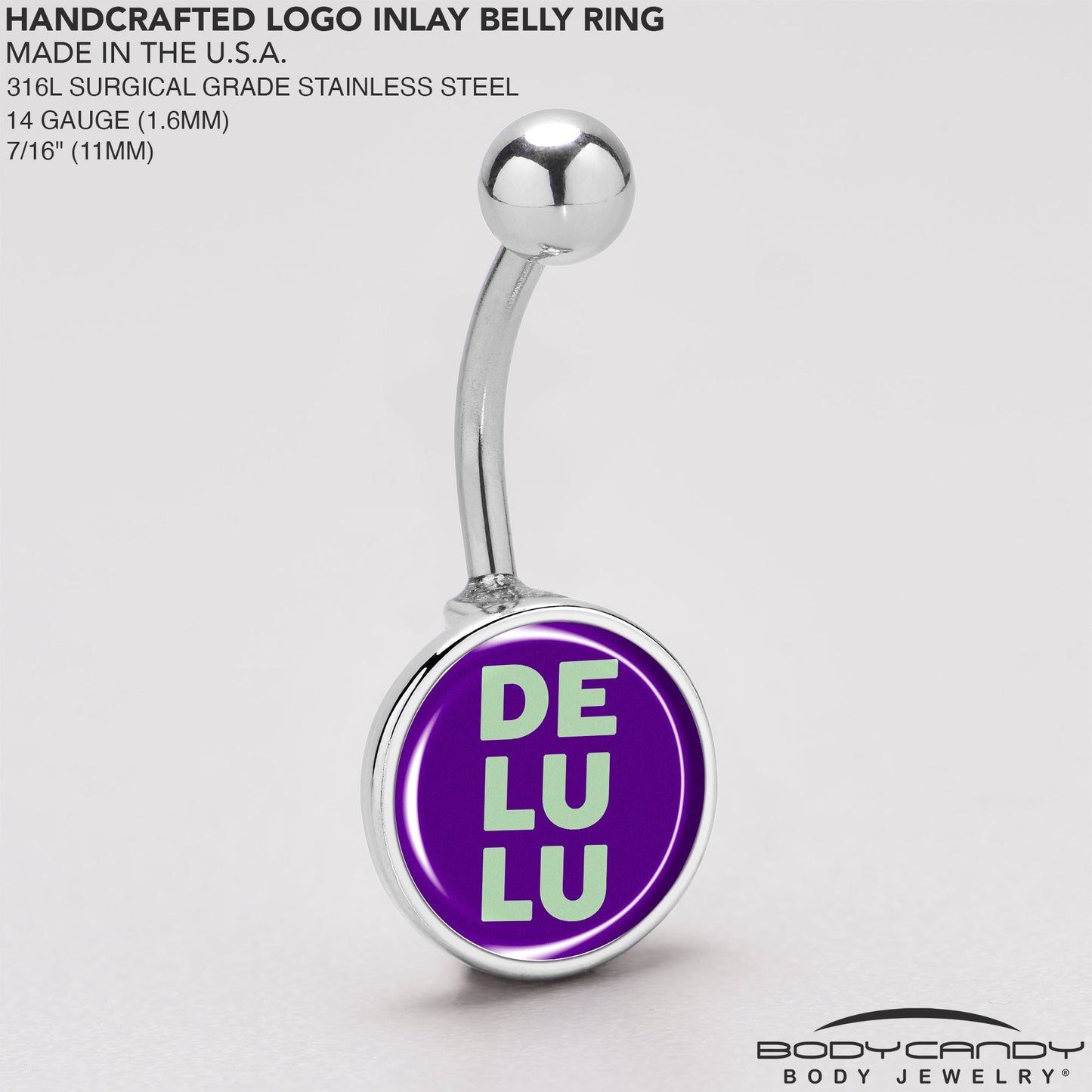 Word DELULU Belly Ring by Onyx O