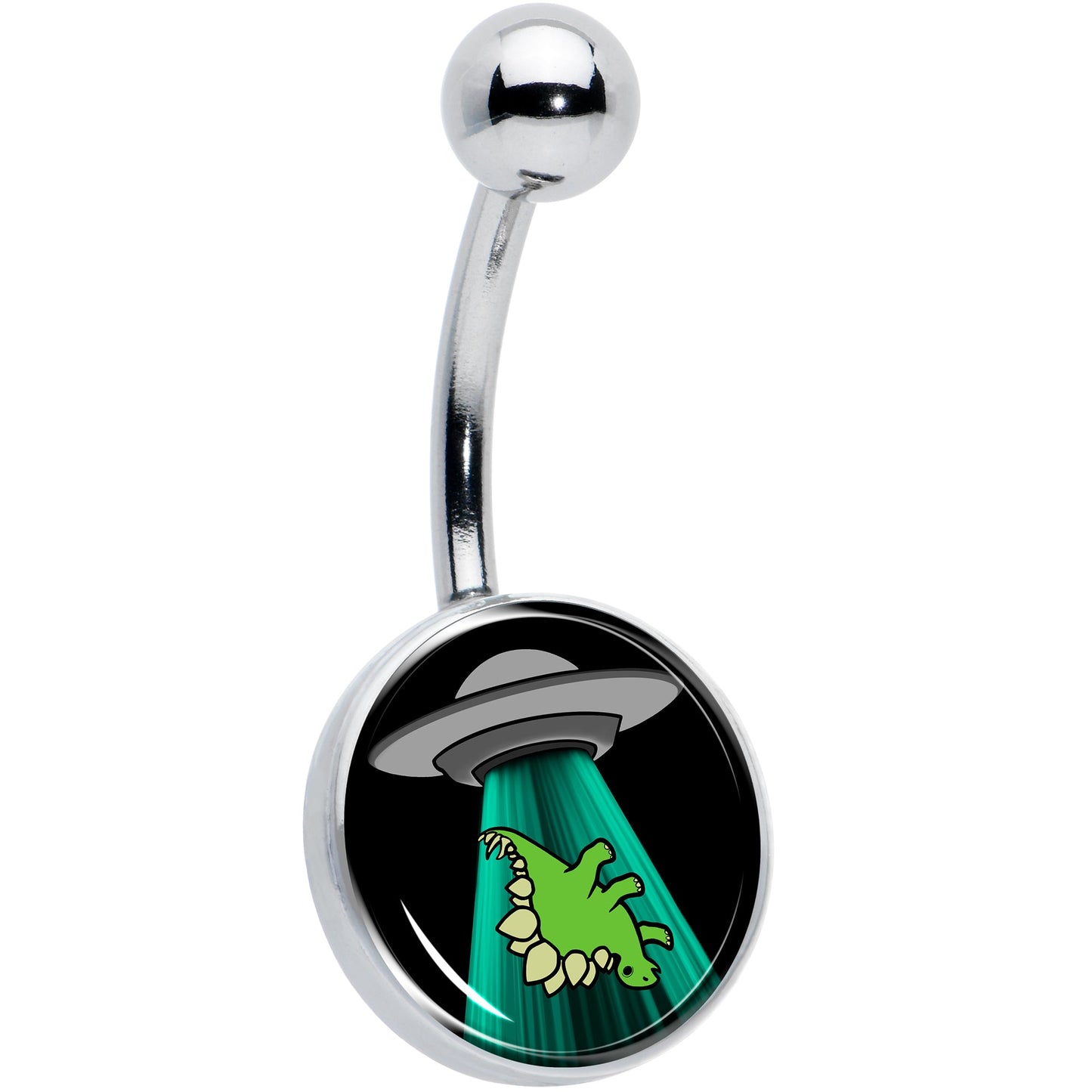 Alien UFO Dinosaur Abduction Belly Ring by Onyx O