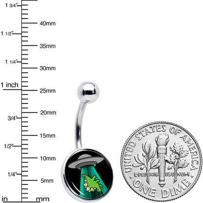 Alien UFO Dinosaur Abduction Belly Ring by Onyx O