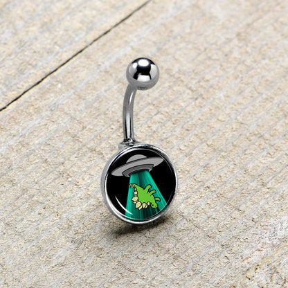 Alien UFO Dinosaur Abduction Belly Ring by Onyx O