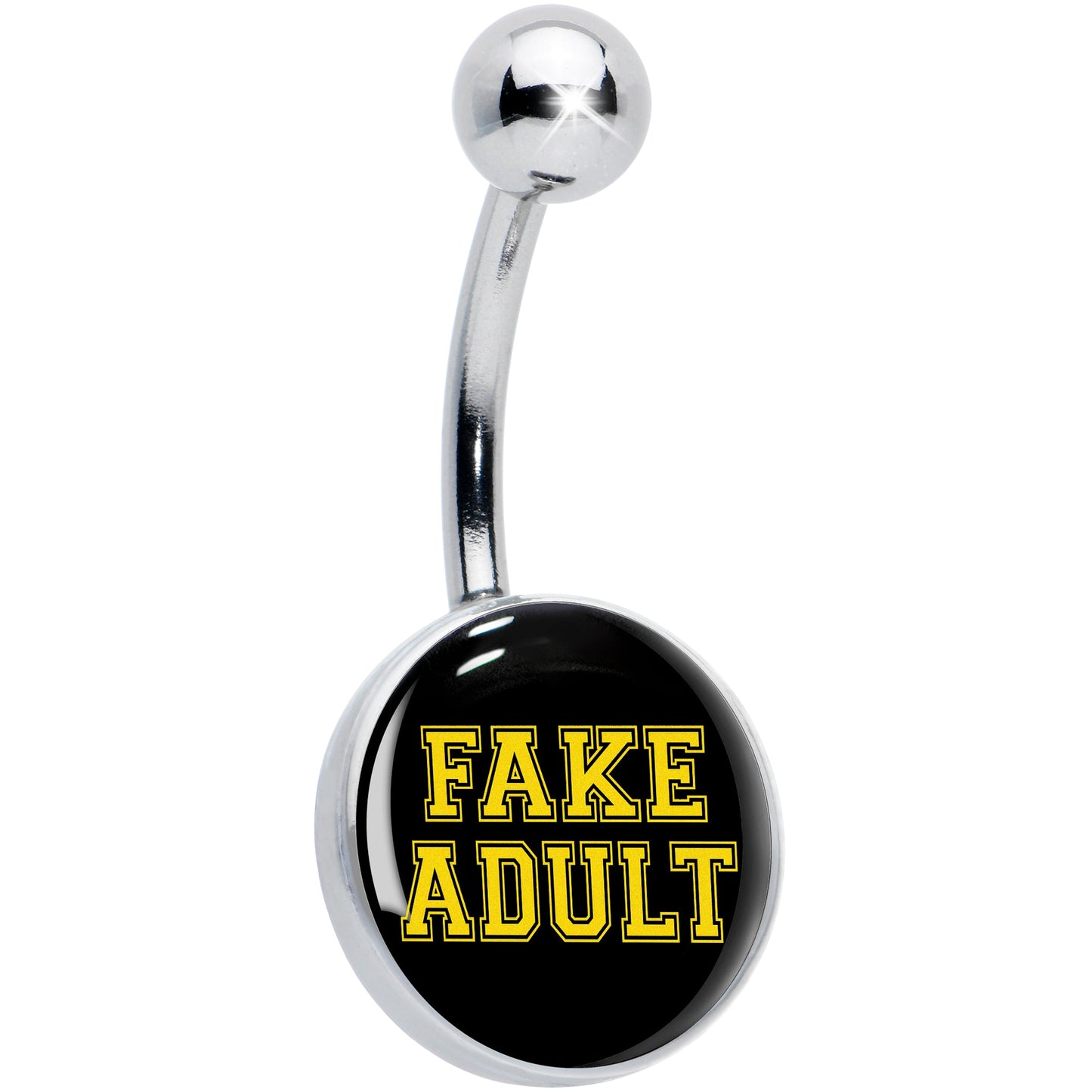 Black Yellow Fake Adult Belly Ring by Onyx O