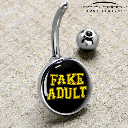 Black Yellow Fake Adult Belly Ring by Onyx O