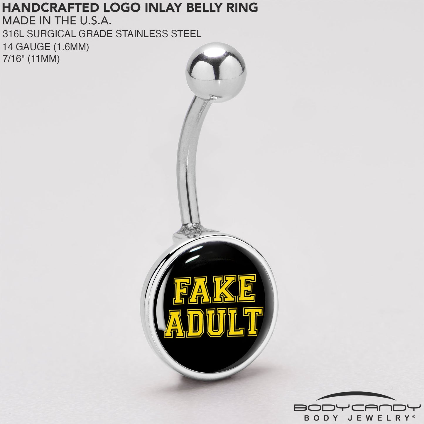 Black Yellow Fake Adult Belly Ring by Onyx O