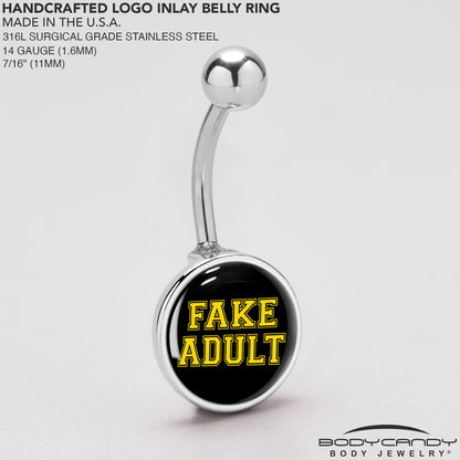 Black Yellow Fake Adult Belly Ring by Onyx O